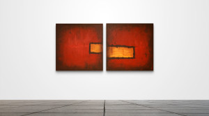 Abstract 024  /   30" x 30" Diptych   /   Acrylic on canvas