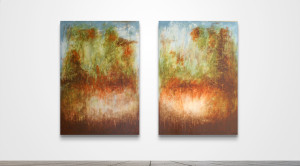 Landscape with Orange JS44  /   60" x 84" Diptych   /   Acrylic on canvas