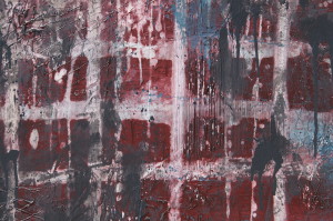 Corruption detail photo, red and blue abstract painting