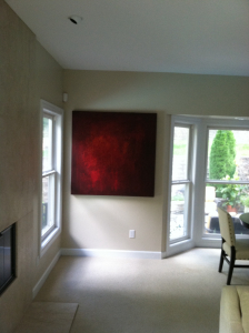 Painting by Andy Hahn installed at collectors home