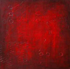 Red painting Abstract 127 by artist Andy Hahn