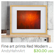 red wall art prints by artist Andy Hahn