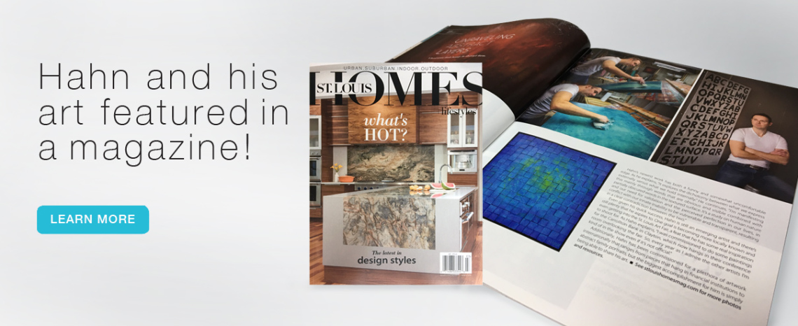 Andy Hahn and his art featured in St. Louis Homes + Lifestyle magazine