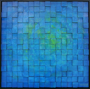 Hahn painting blue wood pixel